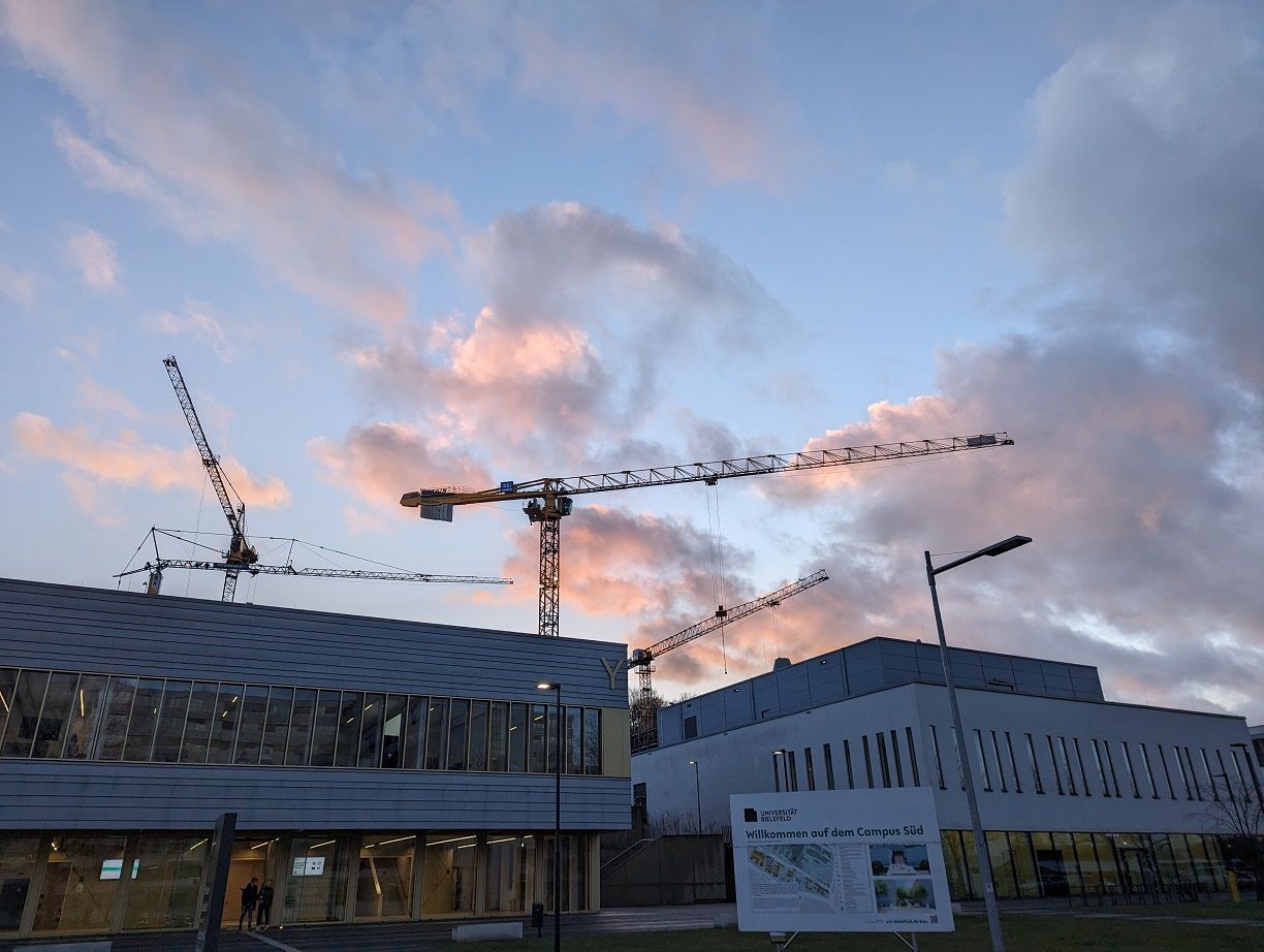 Baustelle an der Universität im Jahr 2024